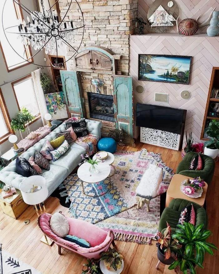Bohemian Living Room Interior Design